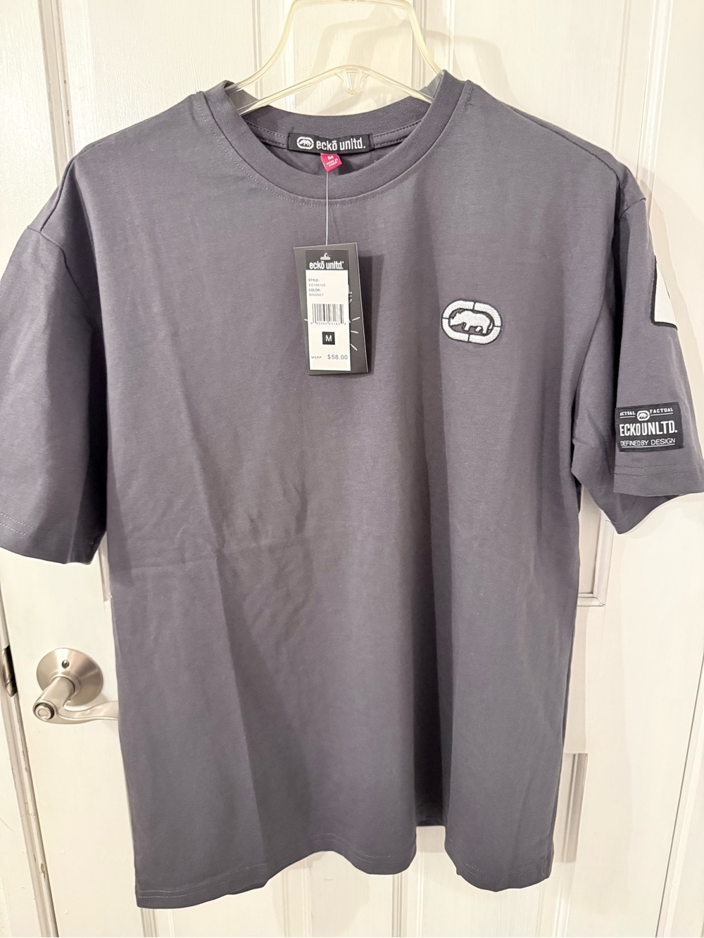 Ecko Unlimited Men's Short-Sleeve Logo Tee - Charcoal Gray